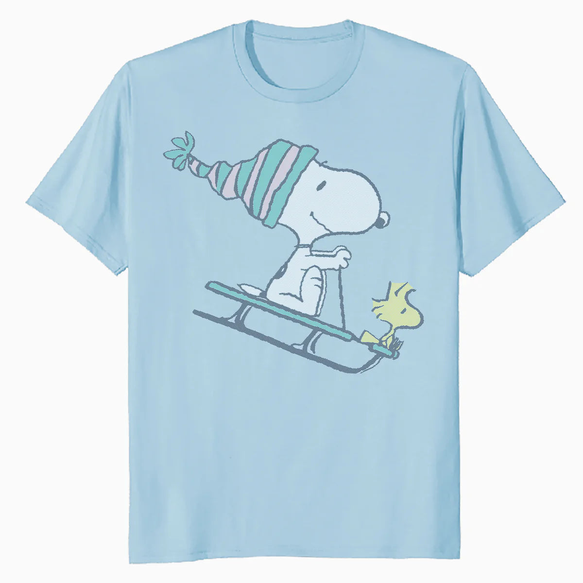 Peanuts Xmas Snoopy Woodstock Sleigh Retro Holiday Vintage Official Men's T-Shirt
