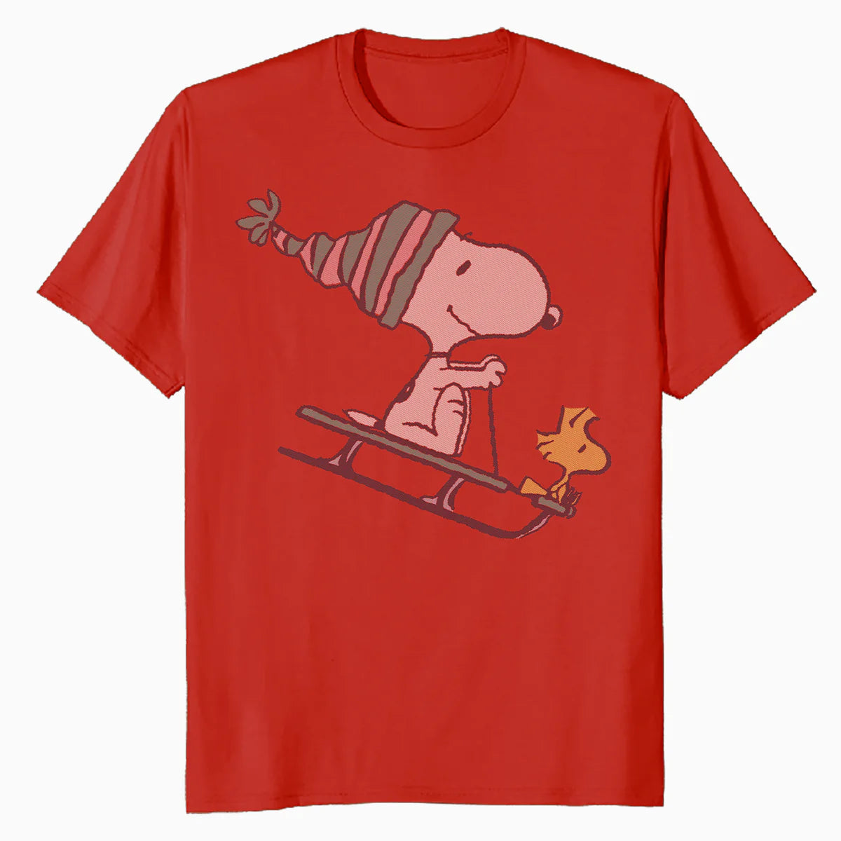 Peanuts Xmas Snoopy Woodstock Sleigh Retro Holiday Vintage Official Men's T-Shirt