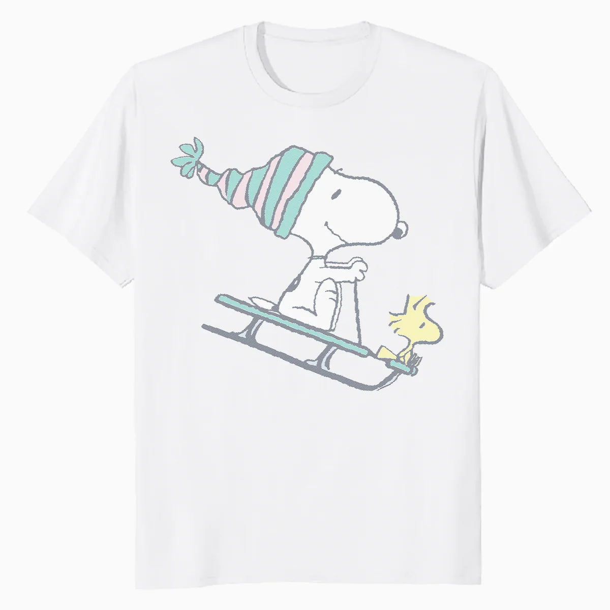 Peanuts Xmas Snoopy Woodstock Sleigh Retro Holiday Vintage Official Men's T-Shirt