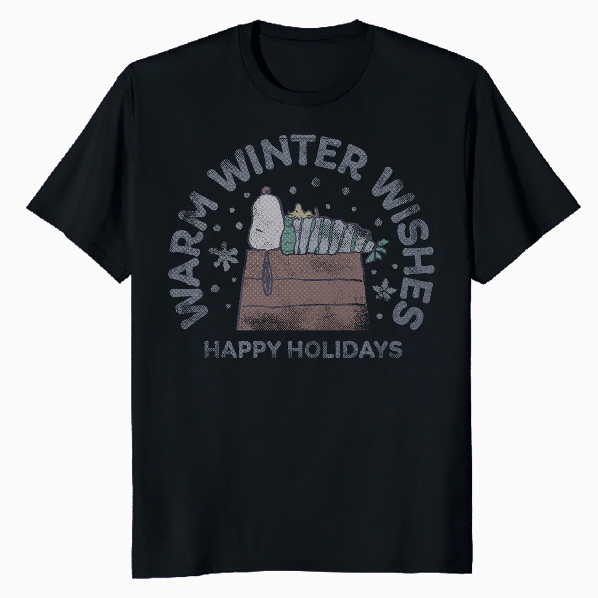 Peanuts Xmas Snoopy Woodstock Winter Wishes Vintage Holiday Official Men's T-Shirt