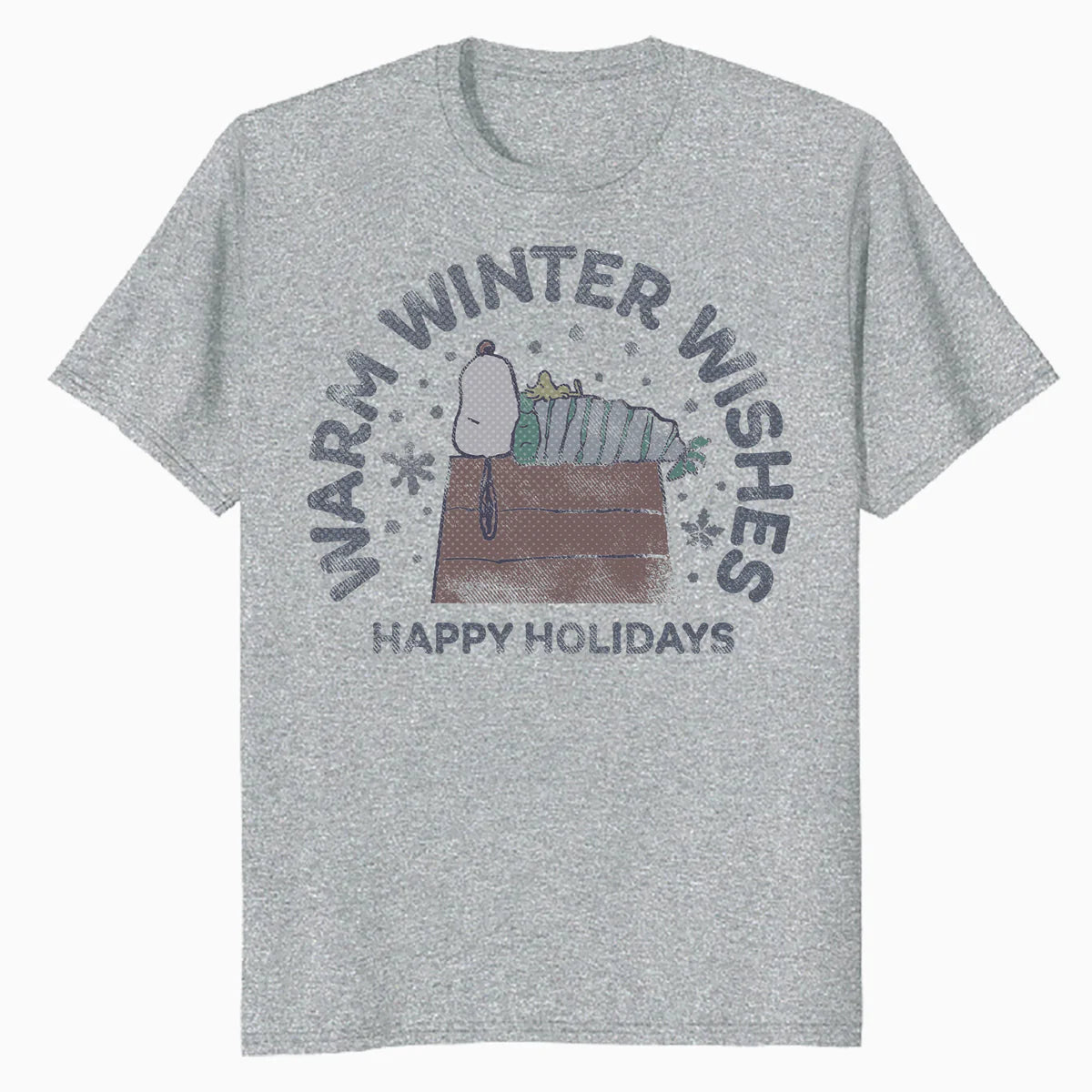Peanuts Xmas Snoopy Woodstock Winter Wishes Vintage Holiday Official Men's T-Shirt