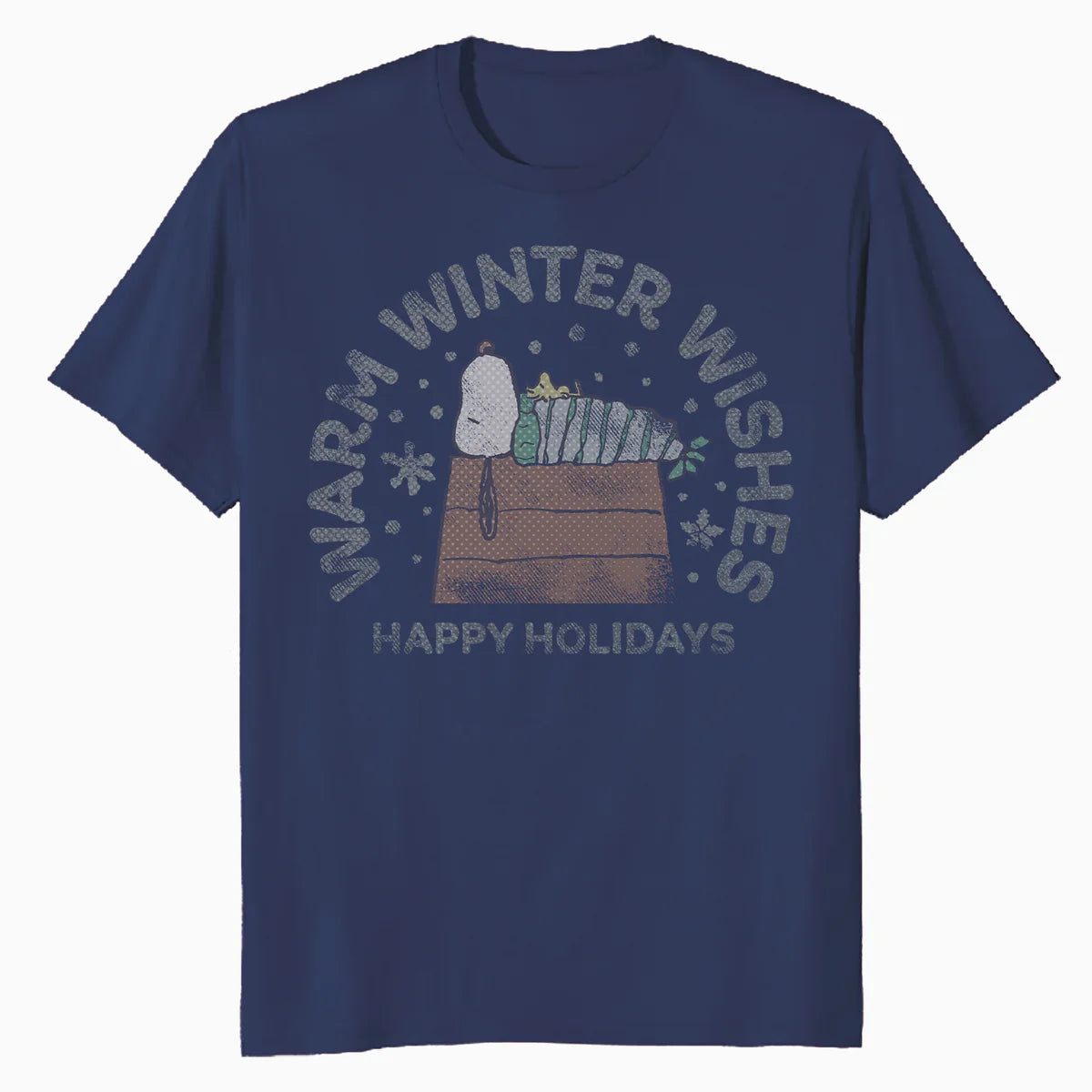 Peanuts Xmas Snoopy Woodstock Winter Wishes Vintage Holiday Official Men's T-Shirt