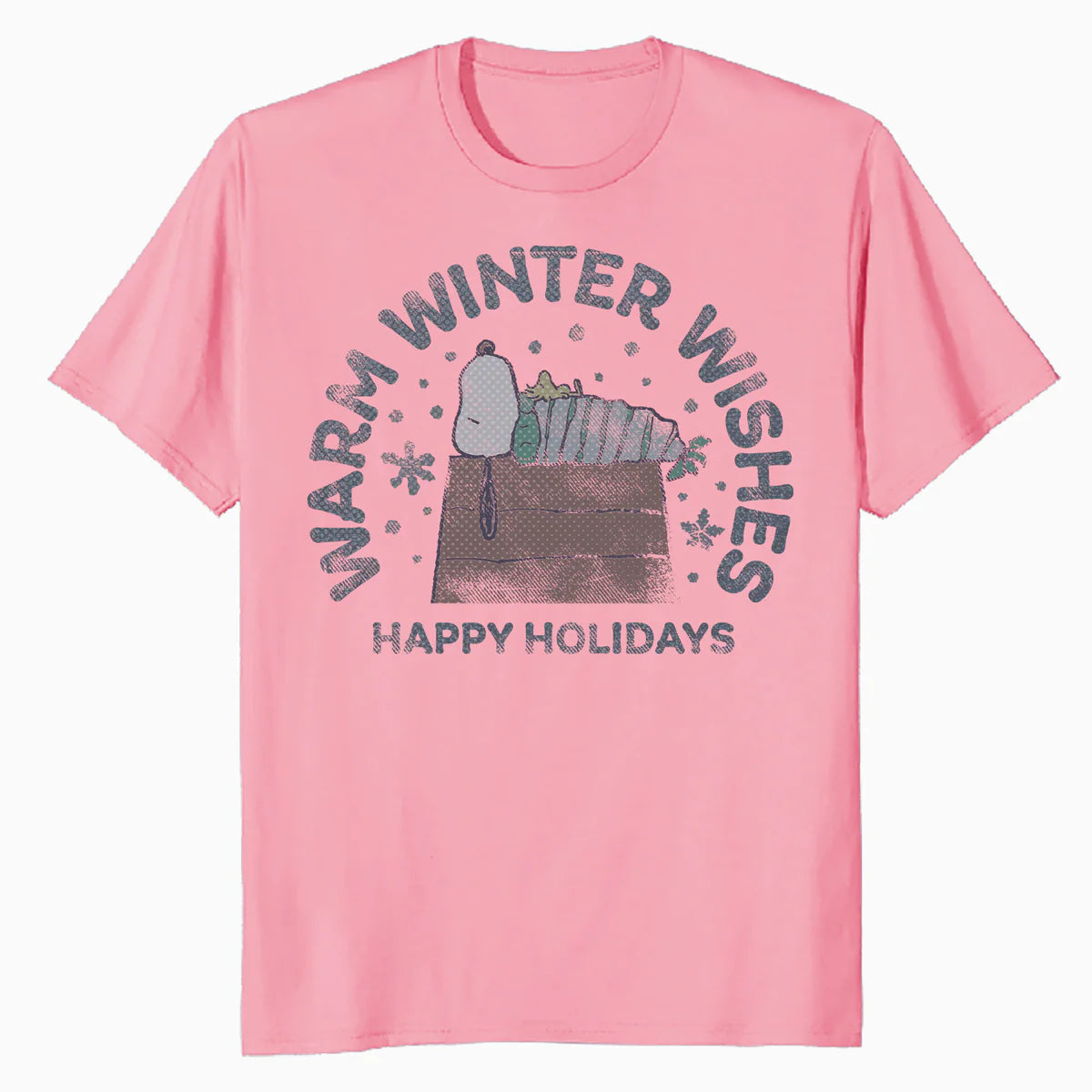 Peanuts Xmas Snoopy Woodstock Winter Wishes Vintage Holiday Official Men's T-Shirt