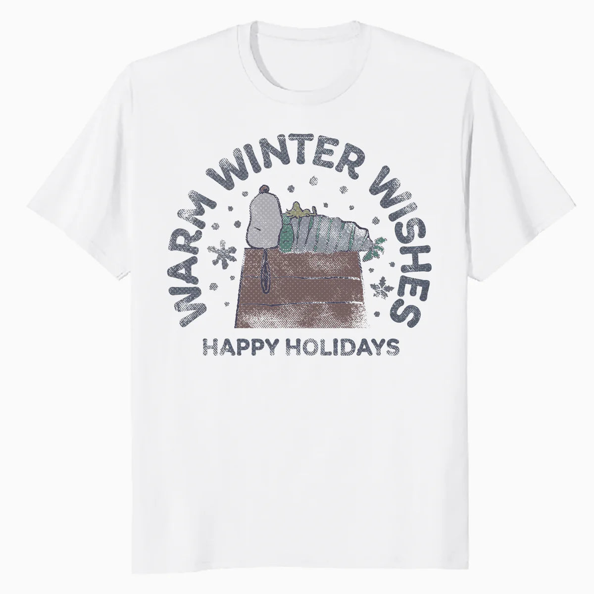 Peanuts Xmas Snoopy Woodstock Winter Wishes Vintage Holiday Official Men's T-Shirt