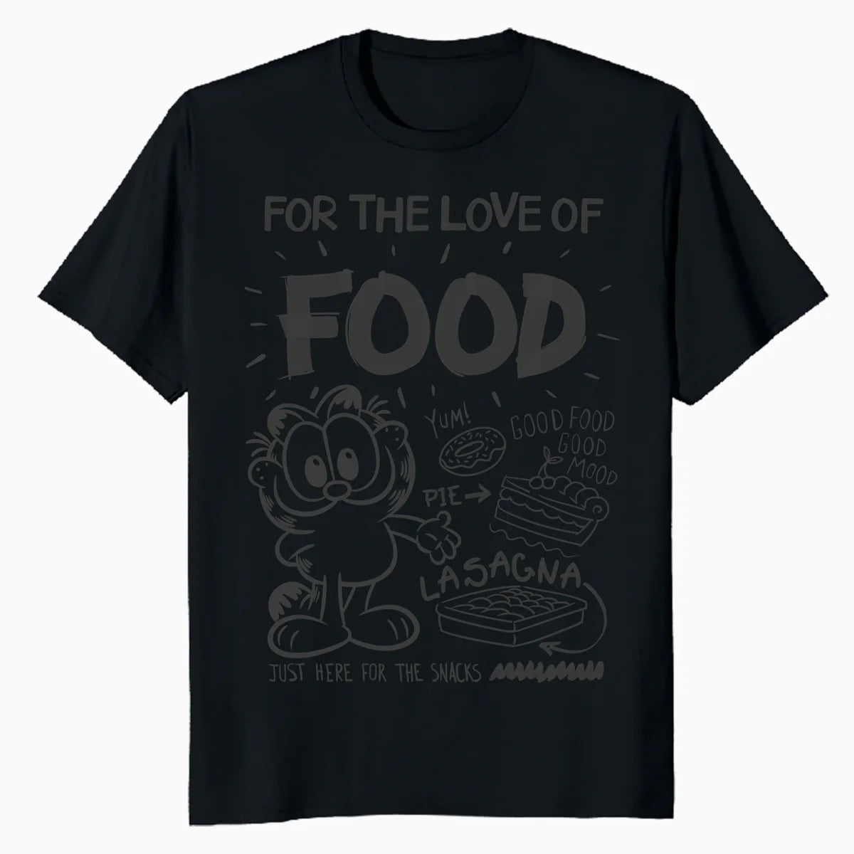 Garfield Food Love Lasagna Foodie Hungry Cat Funny Vintage Official Men's T-Shirt