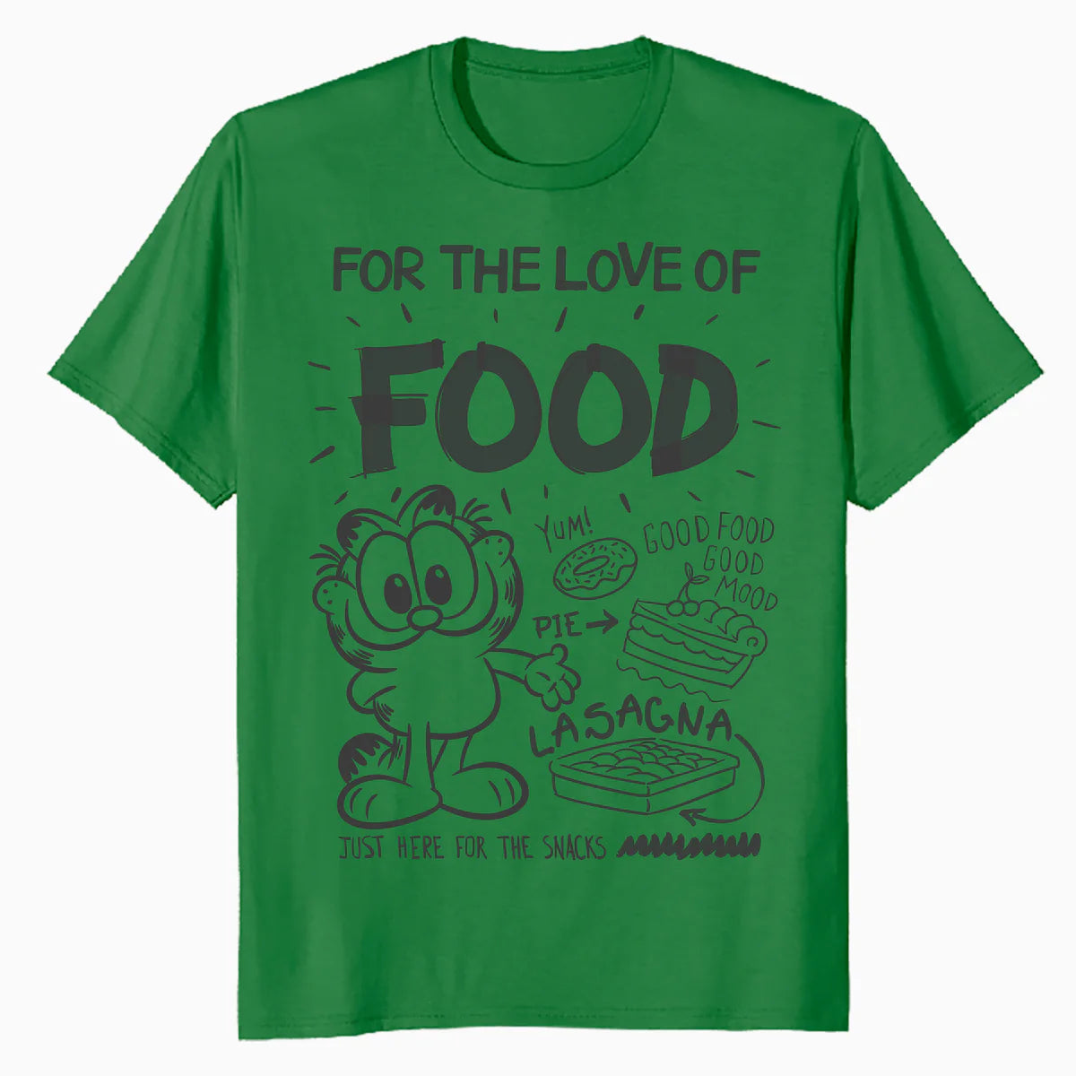 Garfield Food Love Lasagna Foodie Hungry Cat Funny Vintage Official Men's T-Shirt