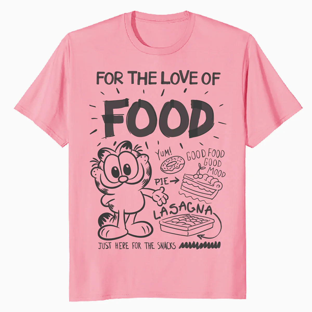 Garfield Food Love Lasagna Foodie Hungry Cat Funny Vintage Official Men's T-Shirt