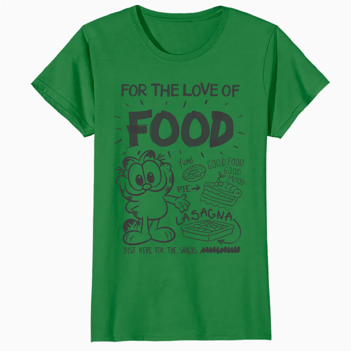 Garfield Food Love Lasagna Foodie Hungry Cat Funny Vintage Official Women's T-Shirt