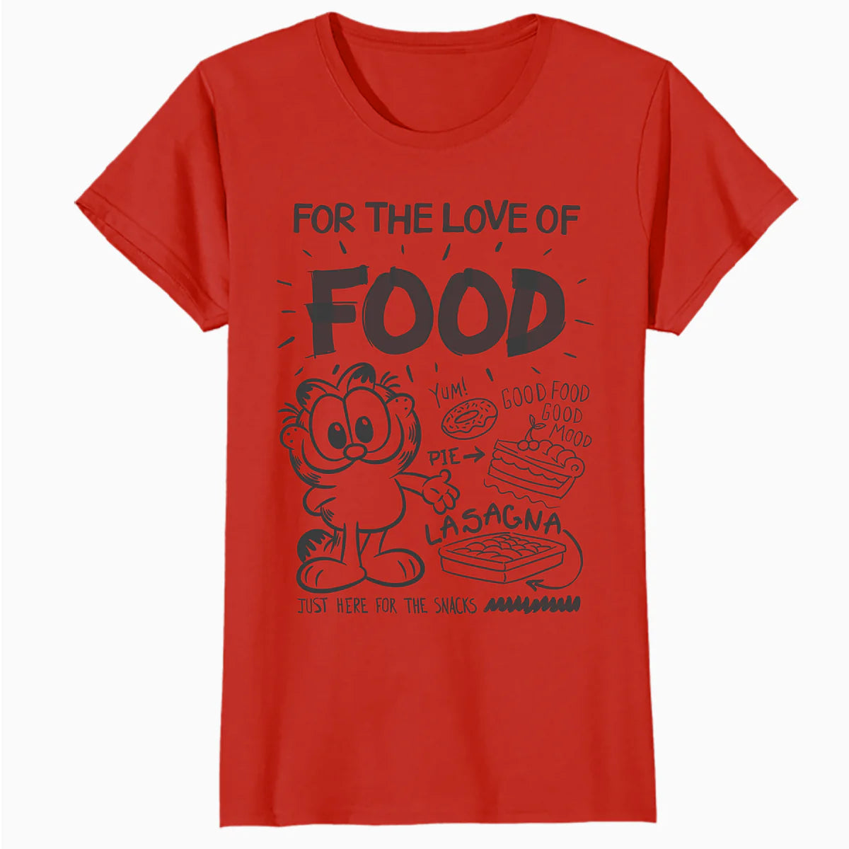 Garfield Food Love Lasagna Foodie Hungry Cat Funny Vintage Official Women's T-Shirt
