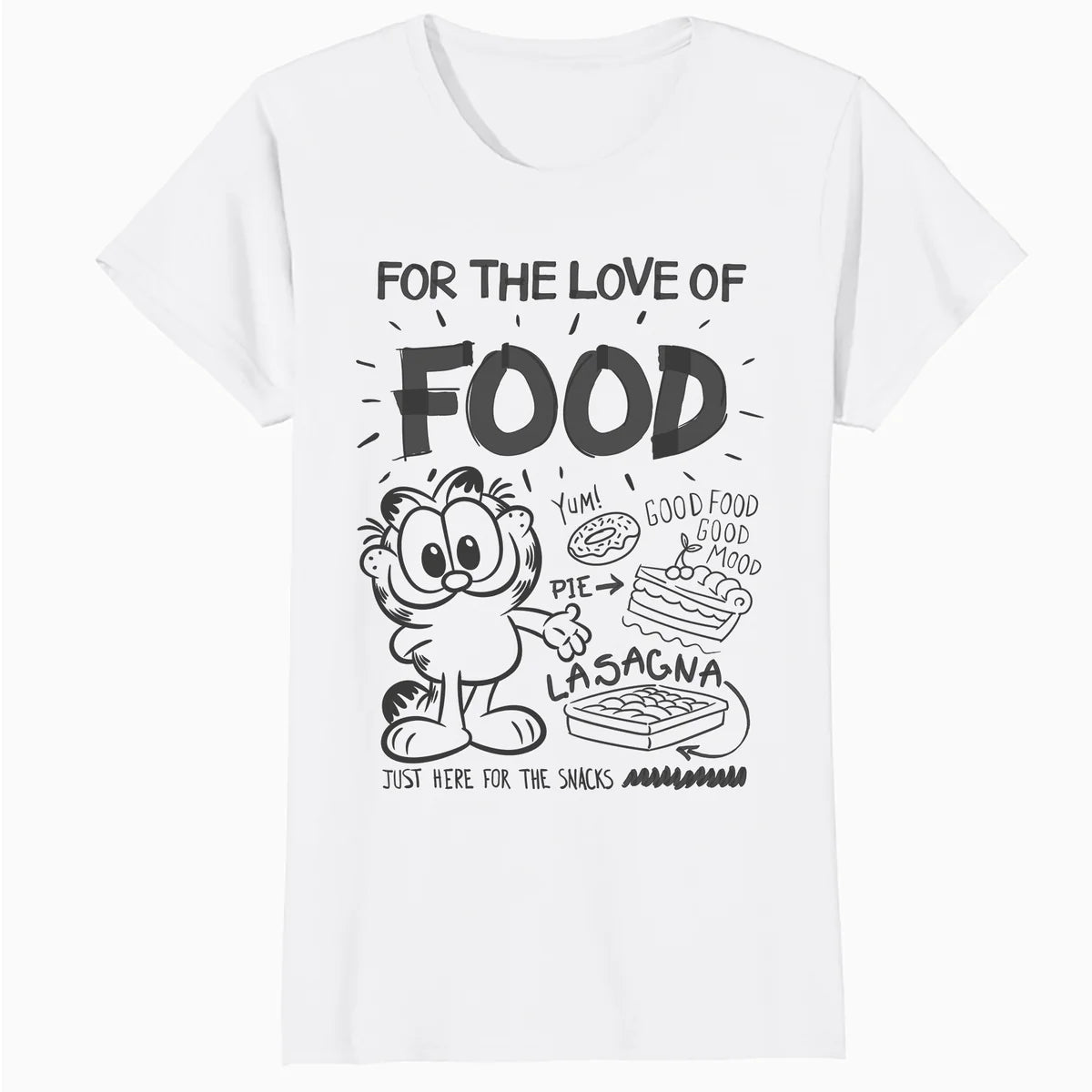 Garfield Food Love Lasagna Foodie Hungry Cat Funny Vintage Official Women's T-Shirt