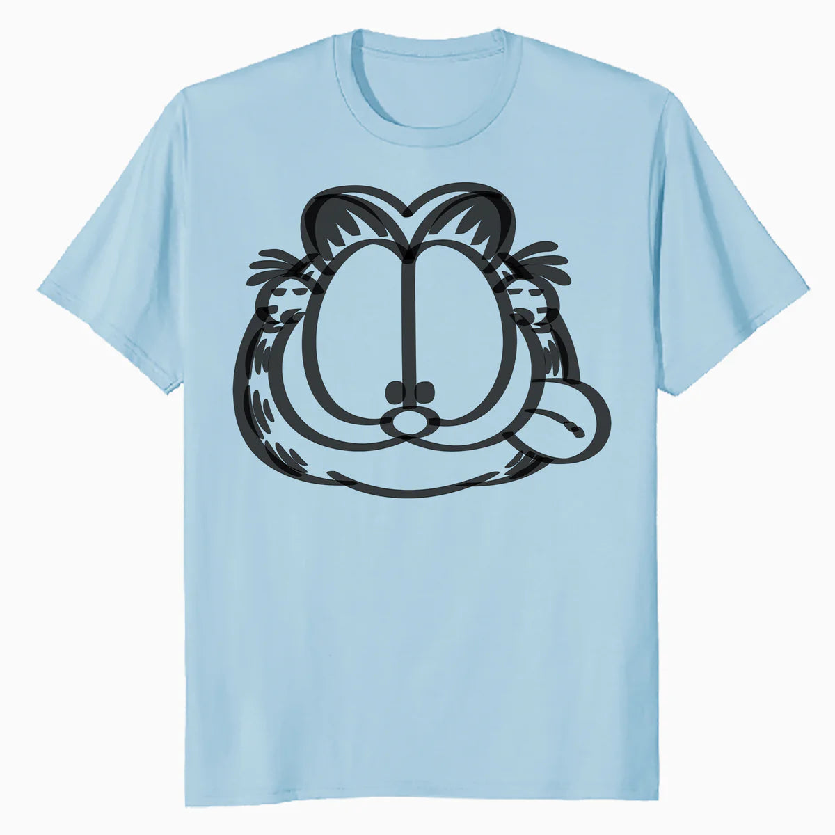 Garfield Hungry Cat Lasagna Addict Face Stencil Epic Retro Official Men's T-Shirt
