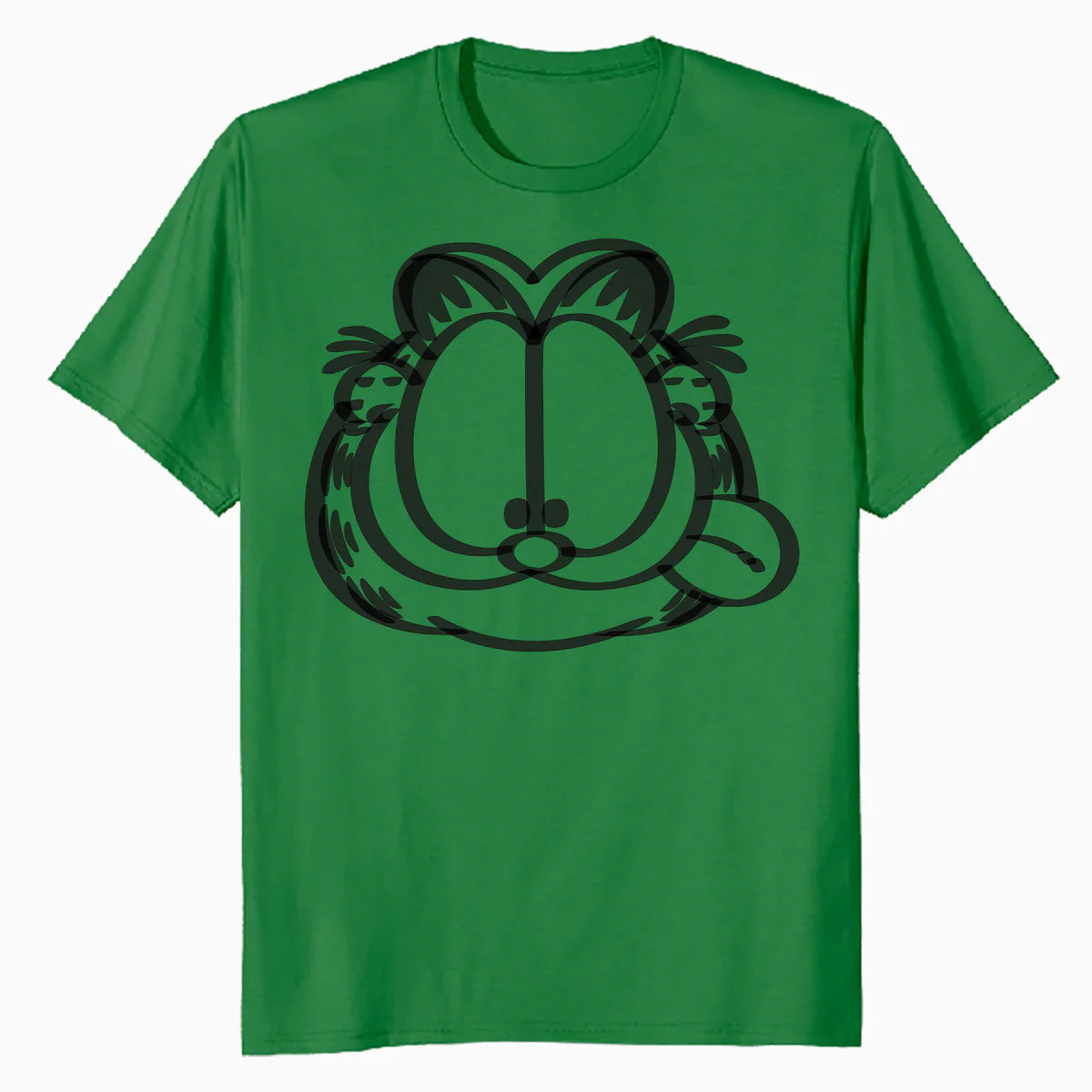 Garfield Hungry Cat Lasagna Addict Face Stencil Epic Retro Official Men's T-Shirt