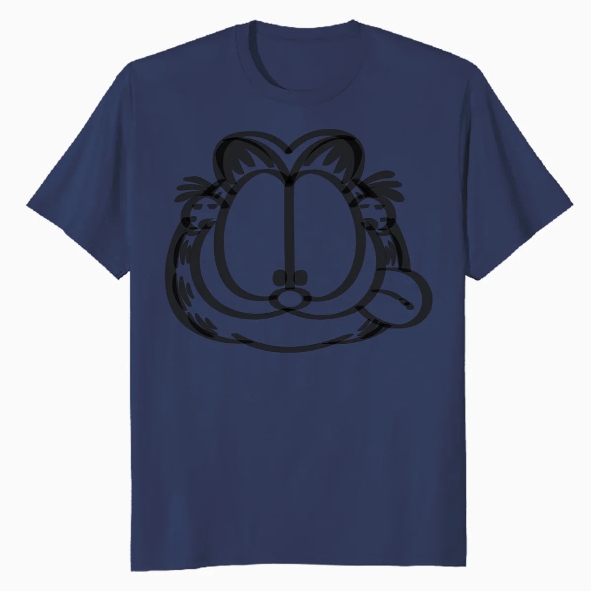 Garfield Hungry Cat Lasagna Addict Face Stencil Epic Retro Official Men's T-Shirt