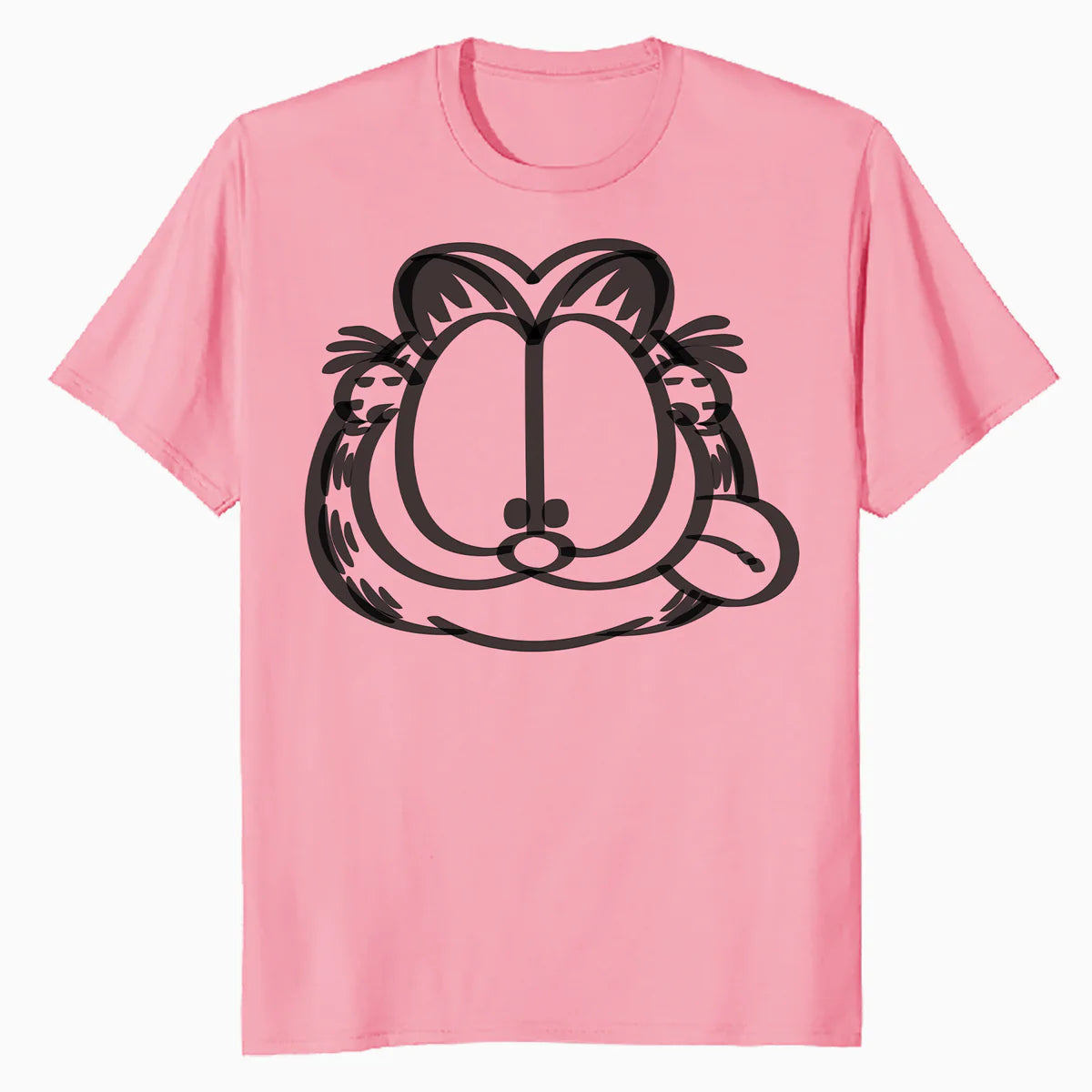 Garfield Hungry Cat Lasagna Addict Face Stencil Epic Retro Official Men's T-Shirt