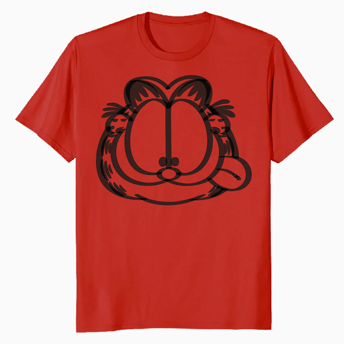 Garfield Hungry Cat Lasagna Addict Face Stencil Epic Retro Official Men's T-Shirt
