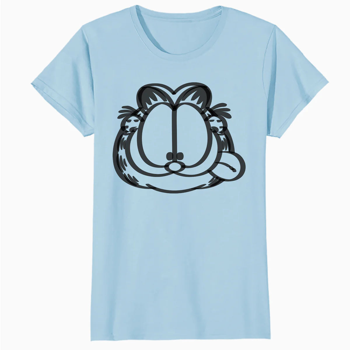 Garfield Hungry Cat Lasagna Addict Face Stencil Epic Retro Official Women's T-Shirt