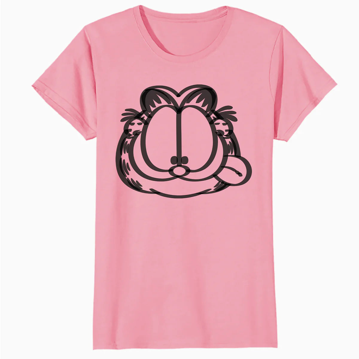 Garfield Hungry Cat Lasagna Addict Face Stencil Epic Retro Official Women's T-Shirt