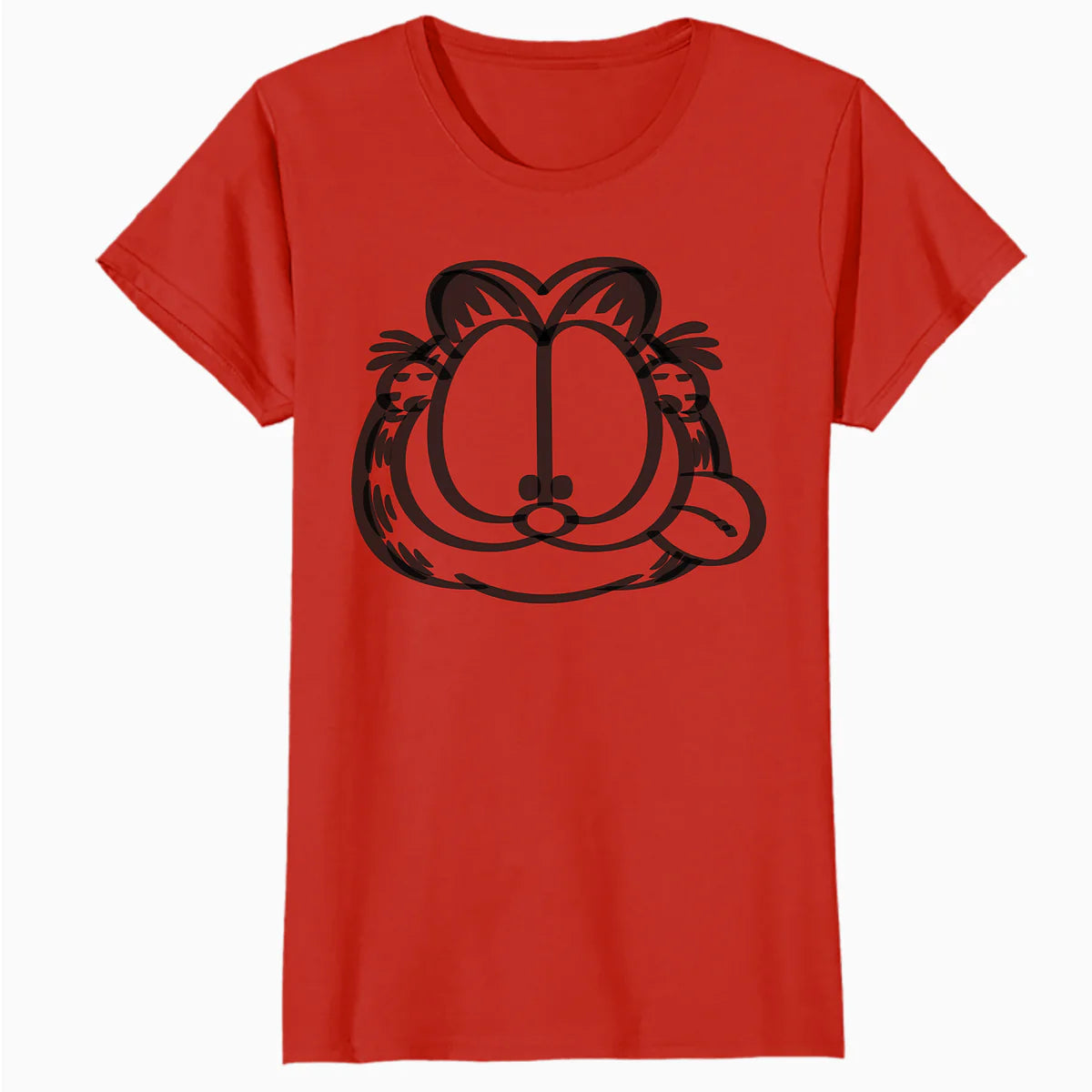 Garfield Hungry Cat Lasagna Addict Face Stencil Epic Retro Official Women's T-Shirt