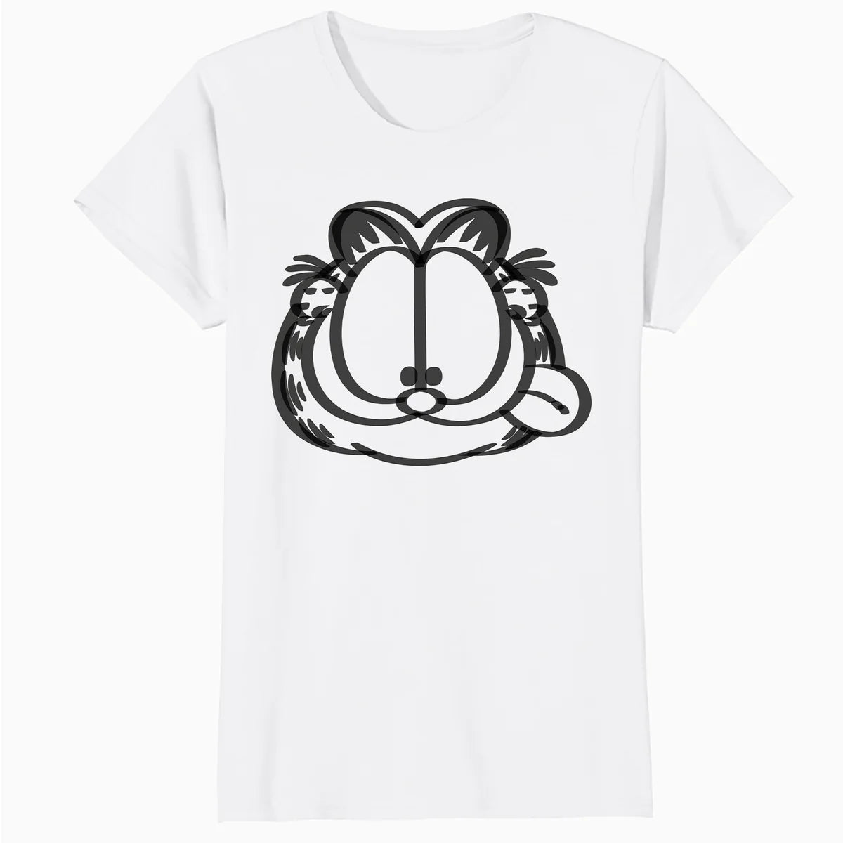 Garfield Hungry Cat Lasagna Addict Face Stencil Epic Retro Official Women's T-Shirt