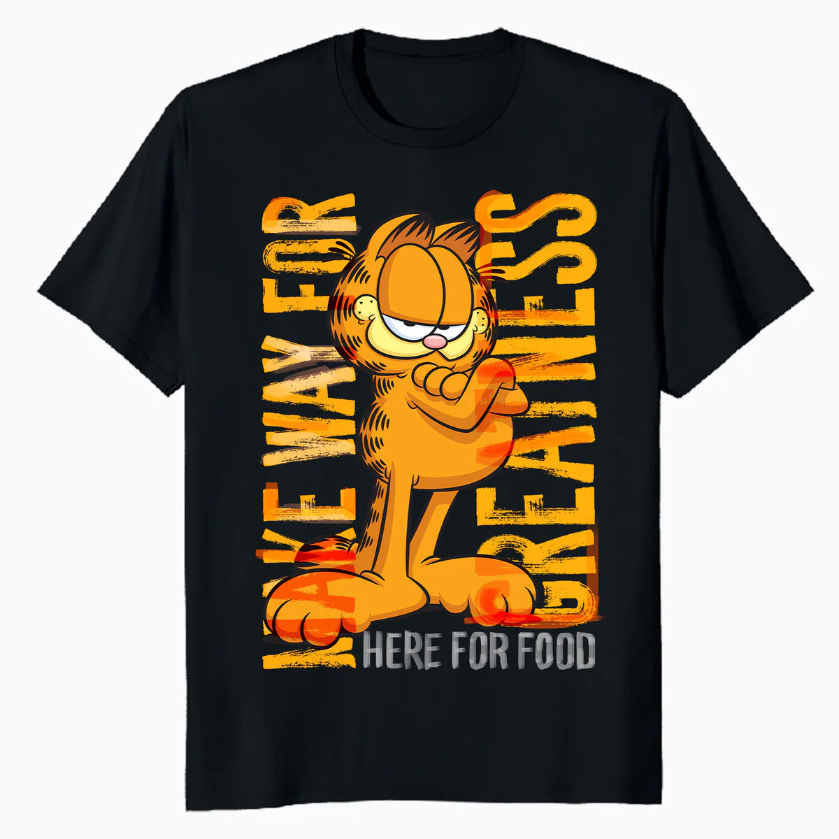 Garfield Hungry Cat Lasagna Addict Pose Epic Cartoon Retro Official Men's T-Shirt