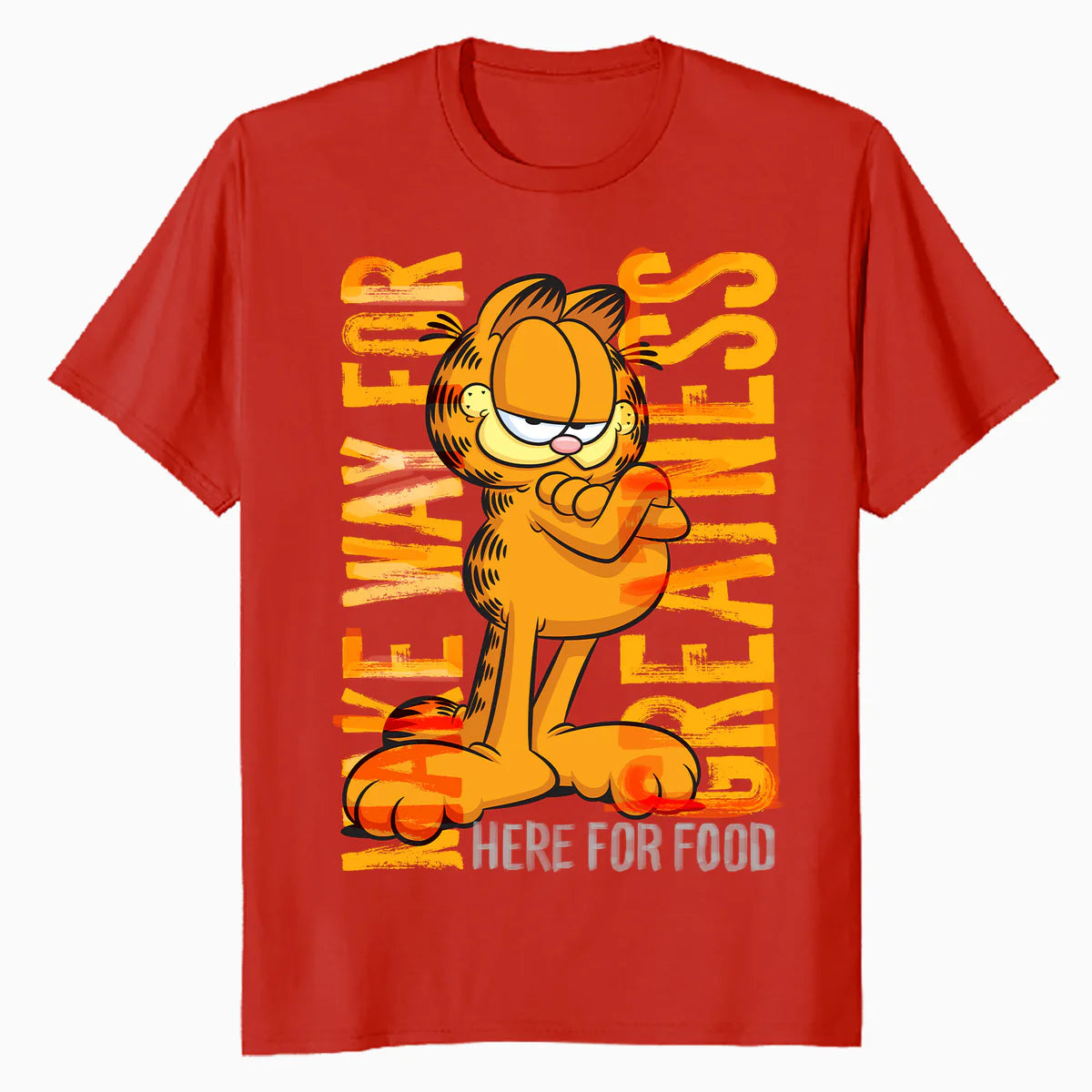Garfield Hungry Cat Lasagna Addict Pose Epic Cartoon Retro Official Men's T-Shirt