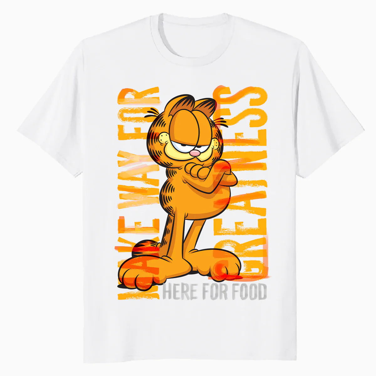 Garfield Hungry Cat Lasagna Addict Pose Epic Cartoon Retro Official Men's T-Shirt