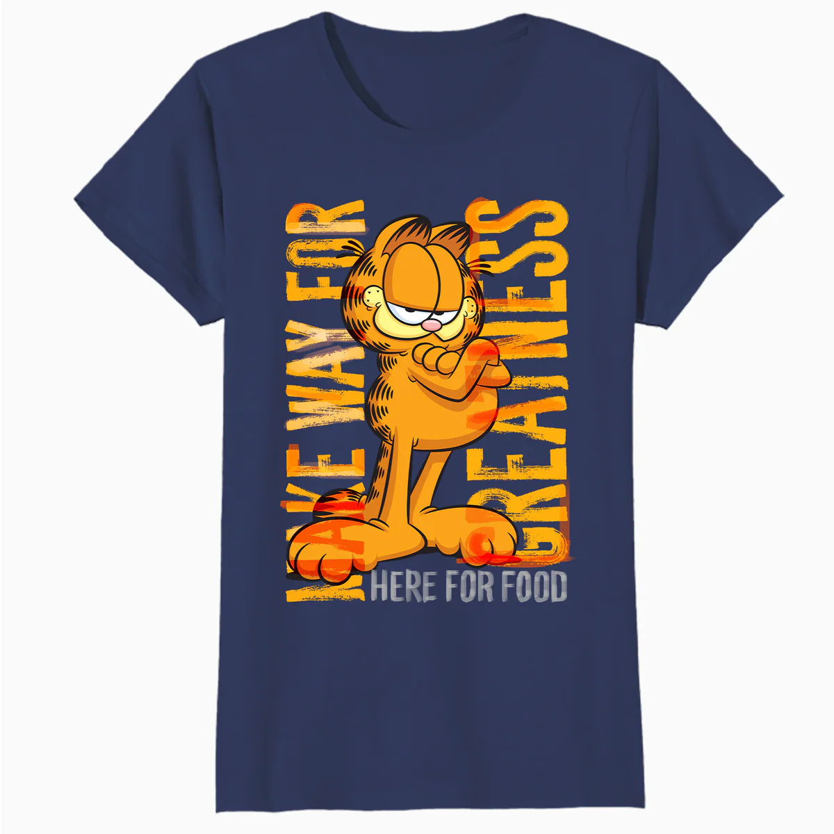 Garfield Hungry Cat Lasagna Addict Pose Epic Cartoon Retro Official Women's T-Shirt