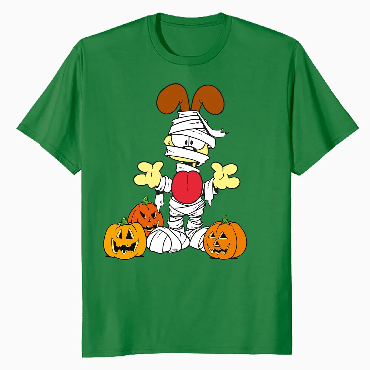 Garfield Odie Halloween Mummy Ghouls Pumpkins Zombie Classic Official Men's T-Shirt