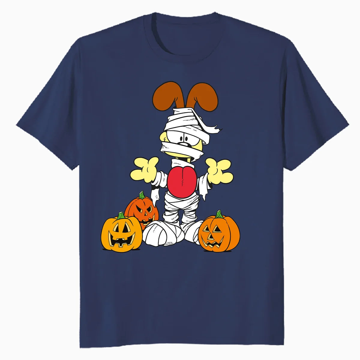 Garfield Odie Halloween Mummy Ghouls Pumpkins Zombie Classic Official Men's T-Shirt