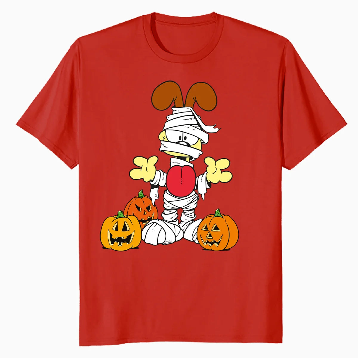 Garfield Odie Halloween Mummy Ghouls Pumpkins Zombie Classic Official Men's T-Shirt
