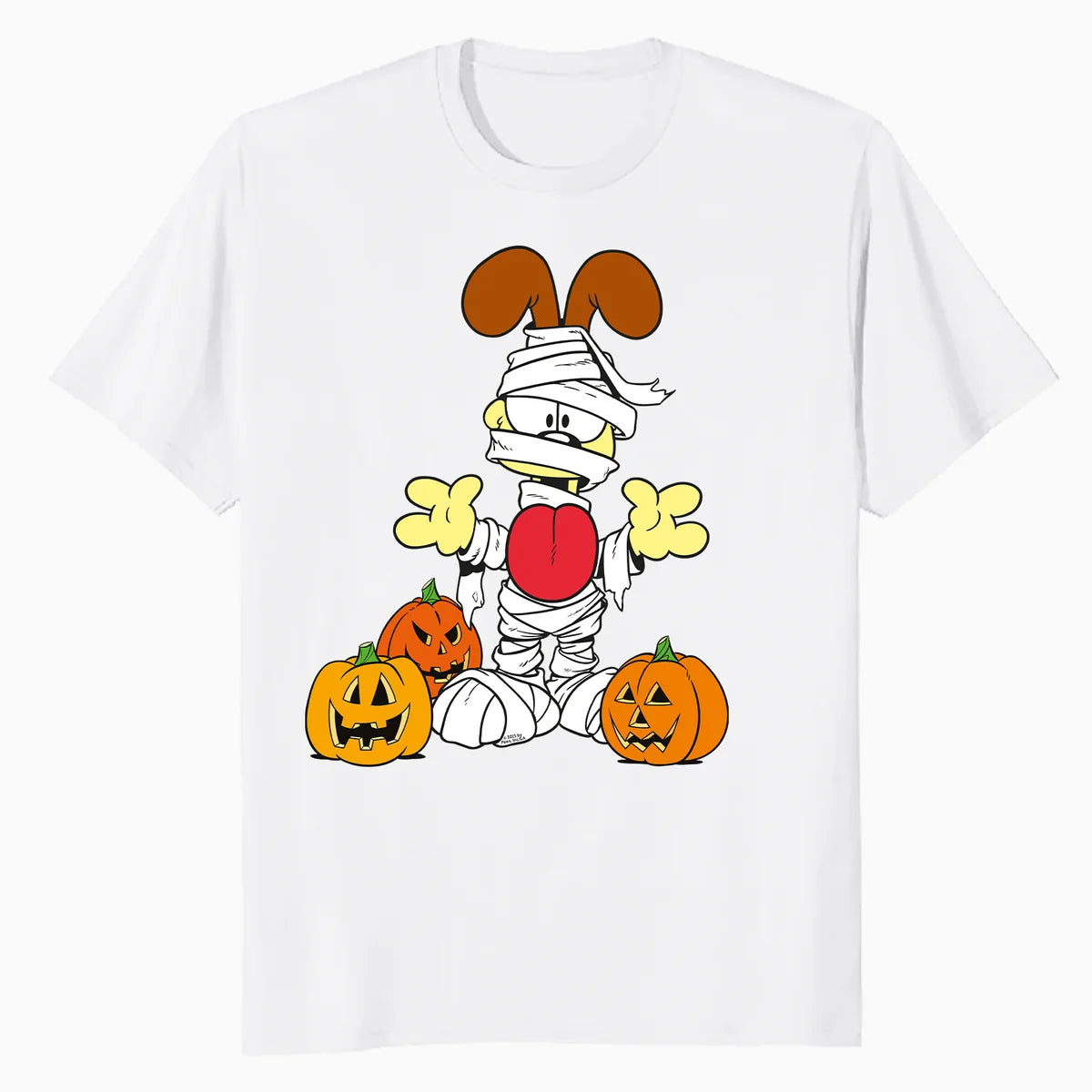 Garfield Odie Halloween Mummy Ghouls Pumpkins Zombie Classic Official Men's T-Shirt