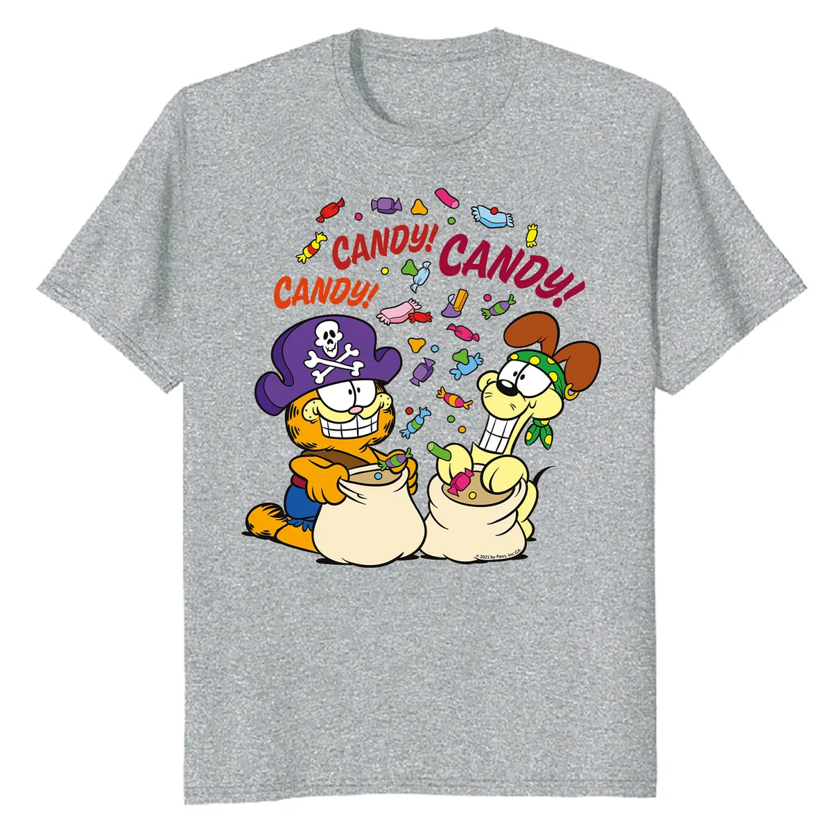 Garfield Odie Halloween Trick Treat Candy Ghouls Night Retro Official Men's T-Shirt