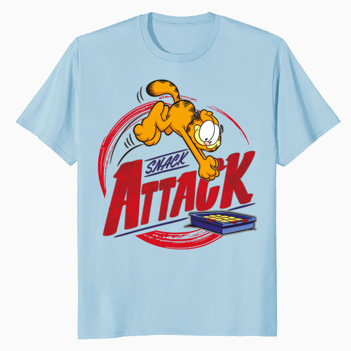 Garfield Snack Attack Love Lasagna Foodie Cat Funny Retro Official Men's T-Shirt