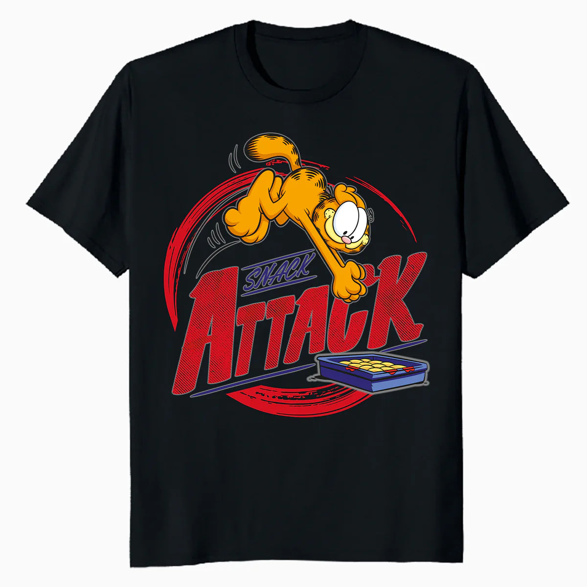 Garfield Snack Attack Love Lasagna Foodie Cat Funny Retro Official Men's T-Shirt