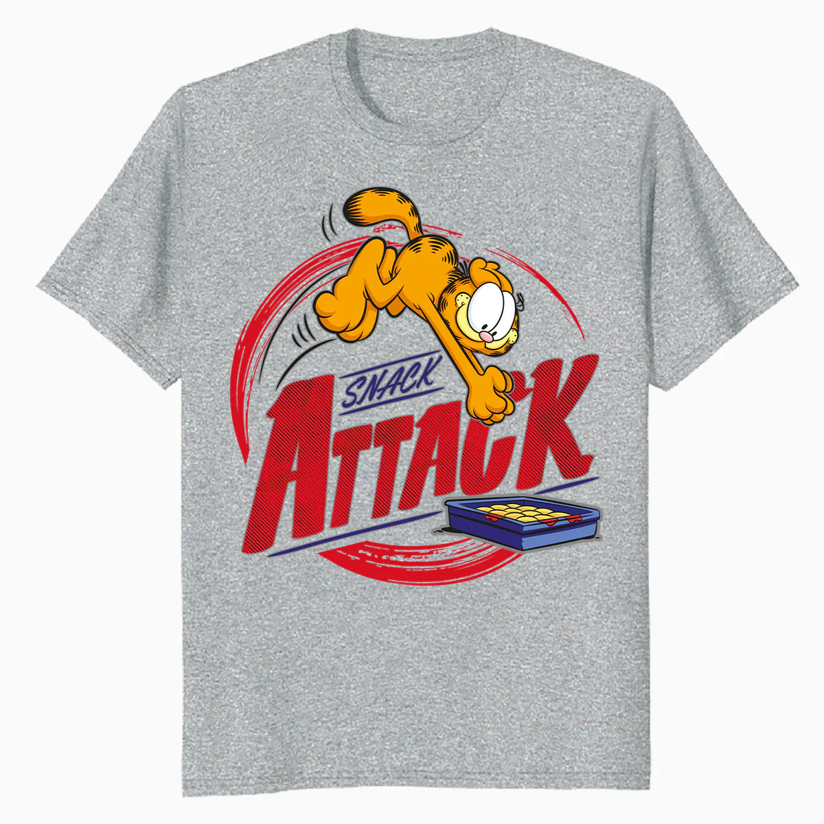 Garfield Snack Attack Love Lasagna Foodie Cat Funny Retro Official Men's T-Shirt