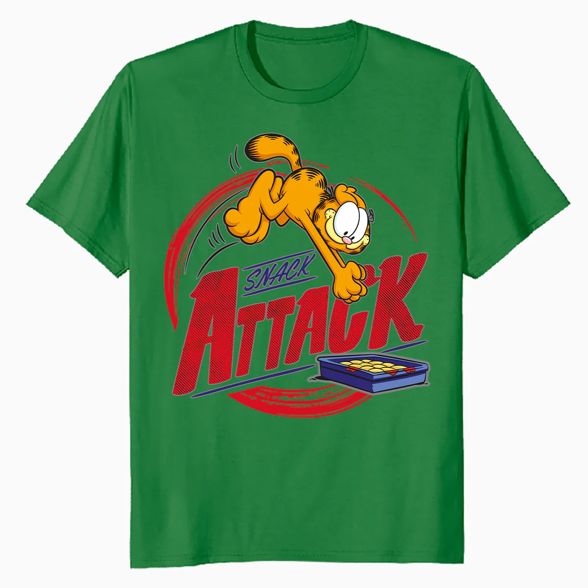 Garfield Snack Attack Love Lasagna Foodie Cat Funny Retro Official Men's T-Shirt
