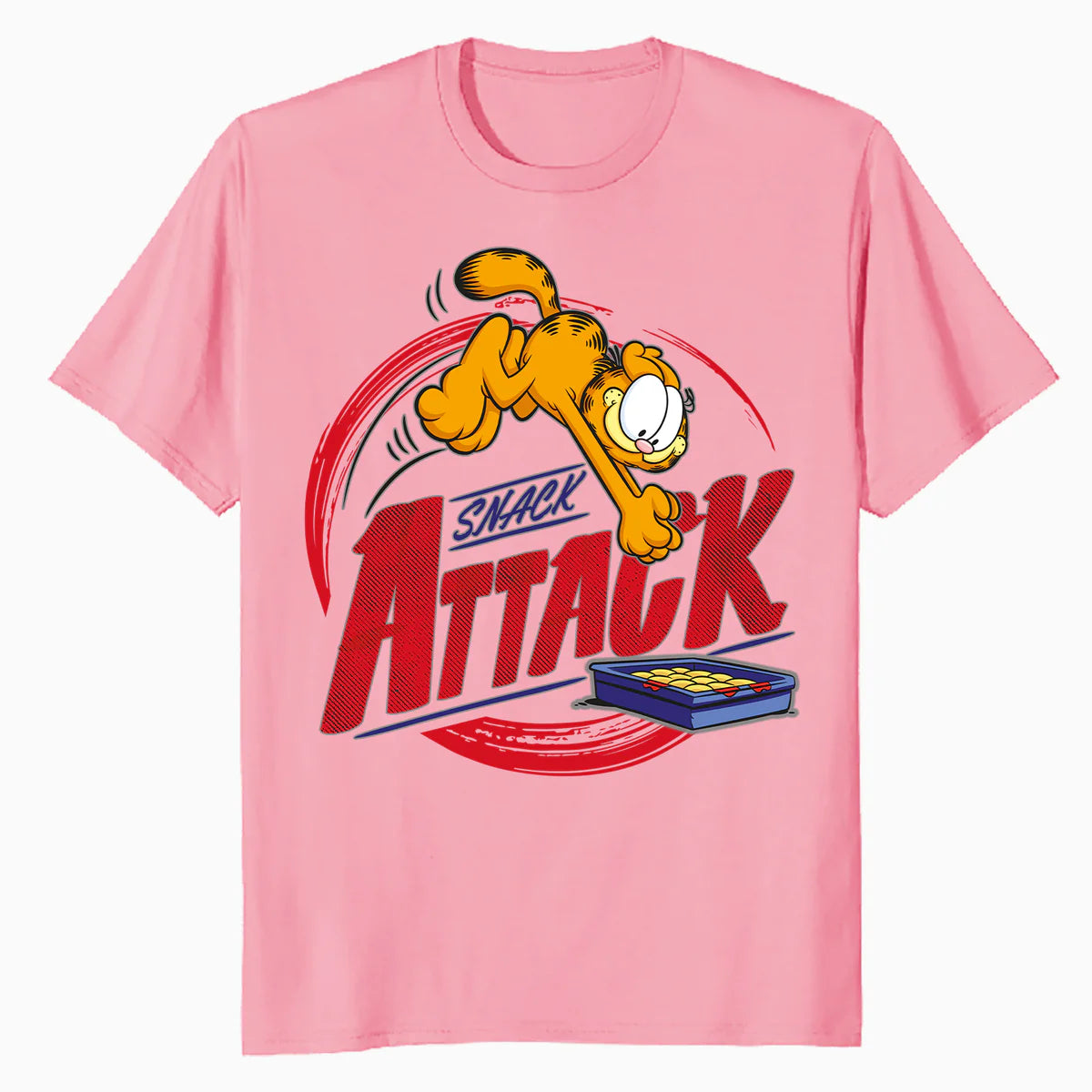 Garfield Snack Attack Love Lasagna Foodie Cat Funny Retro Official Men's T-Shirt