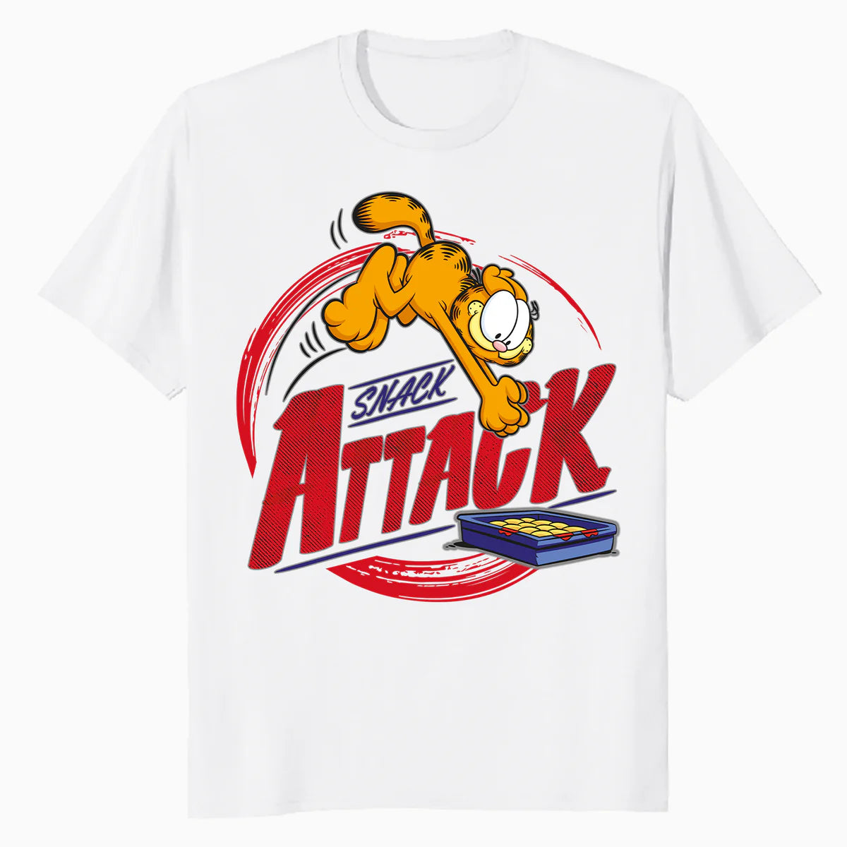 Garfield Snack Attack Love Lasagna Foodie Cat Funny Retro Official Men's T-Shirt