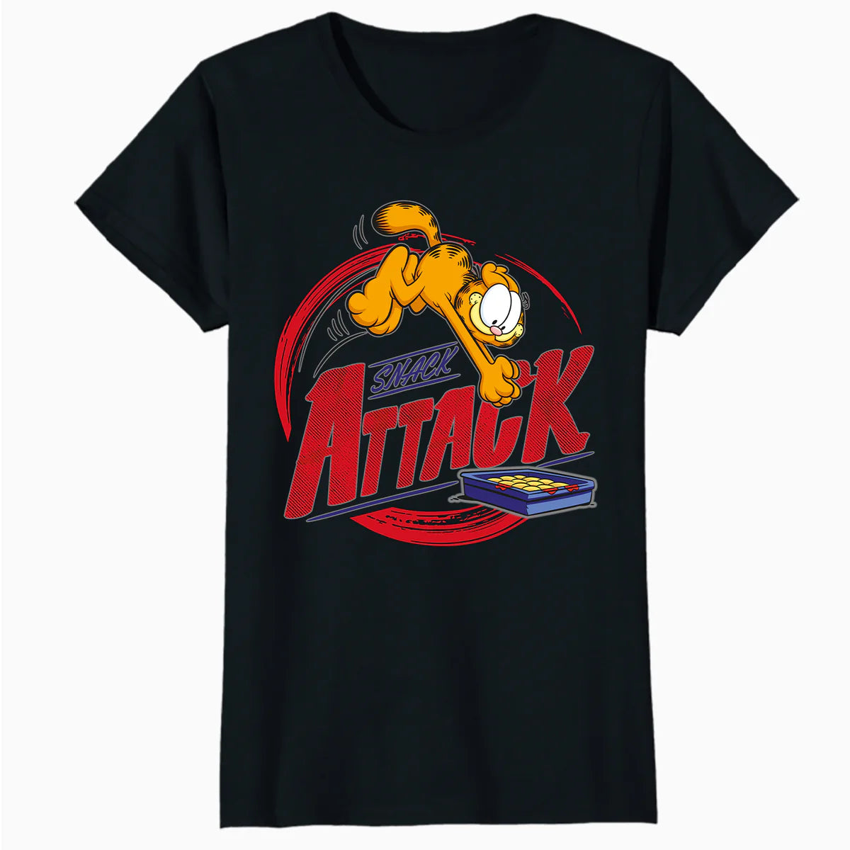 Garfield Snack Attack Love Lasagna Foodie Cat Funny Retro Official Women's T-Shirt