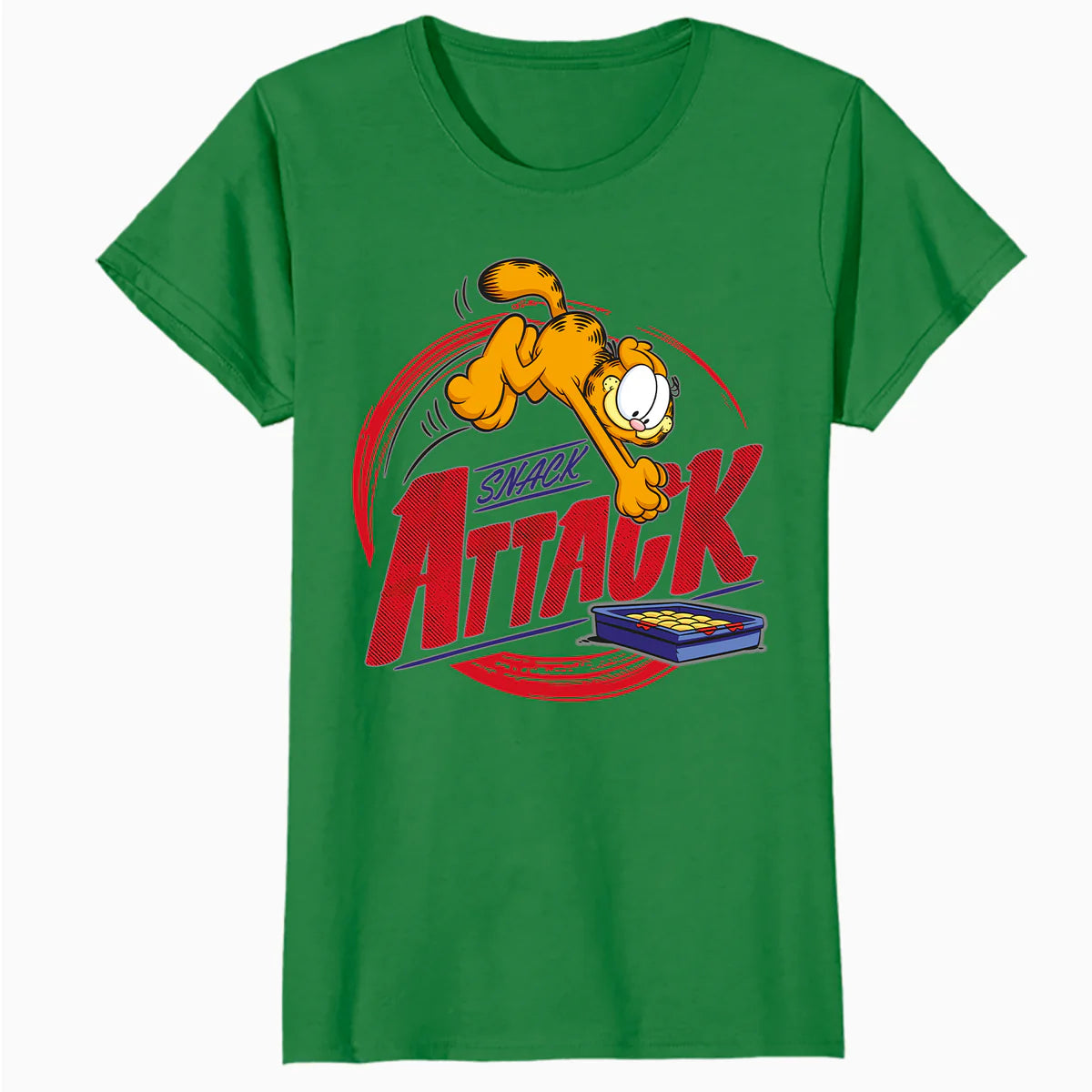 Garfield Snack Attack Love Lasagna Foodie Cat Funny Retro Official Women's T-Shirt