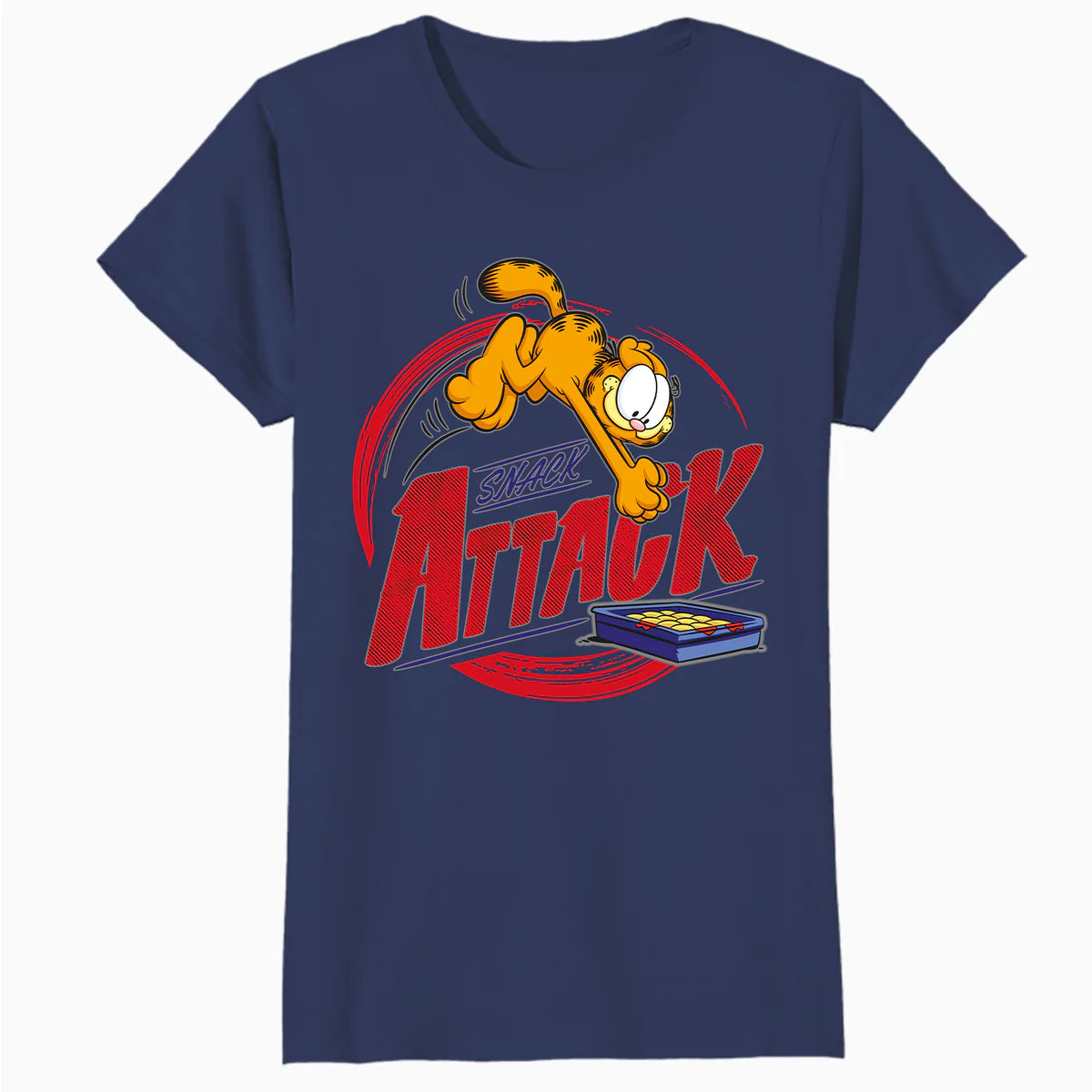 Garfield Snack Attack Love Lasagna Foodie Cat Funny Retro Official Women's T-Shirt
