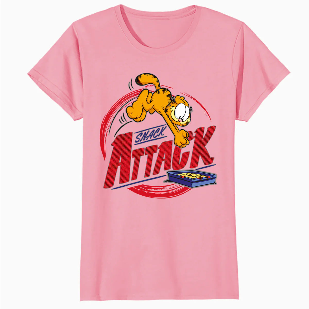 Garfield Snack Attack Love Lasagna Foodie Cat Funny Retro Official Women's T-Shirt
