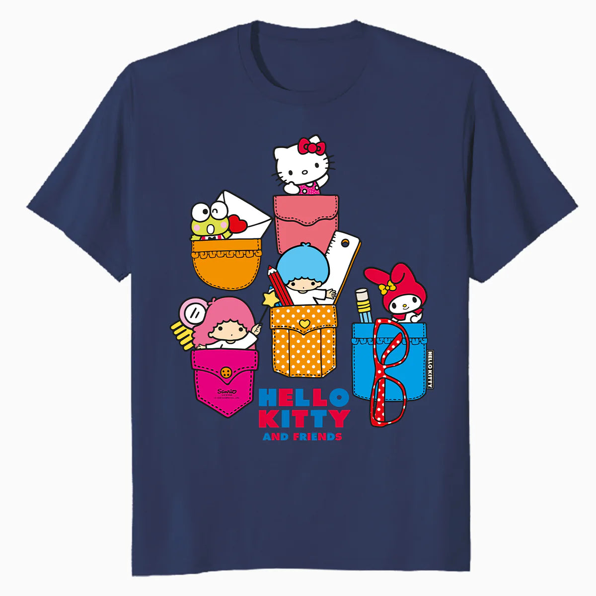 Hello Kitty Best Friends Character Pocket Pals Team Classic Official Men's T-Shirt