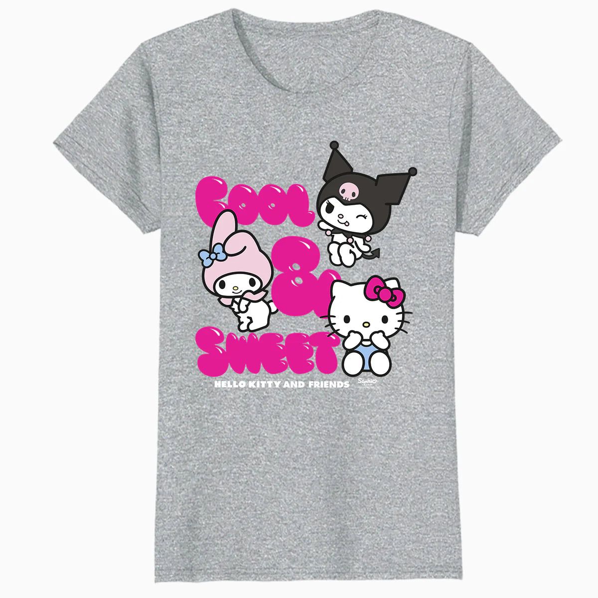 Hello Kitty Charmmy Melody Kuromi Cool Sweet Friends Classic Official Women's T-Shirt