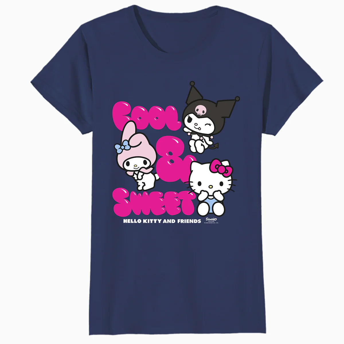 Hello Kitty Charmmy Melody Kuromi Cool Sweet Friends Classic Official Women's T-Shirt