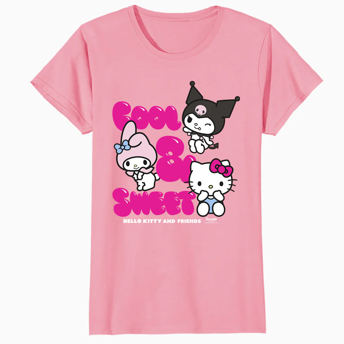 Hello Kitty Charmmy Melody Kuromi Cool Sweet Friends Classic Official Women's T-Shirt