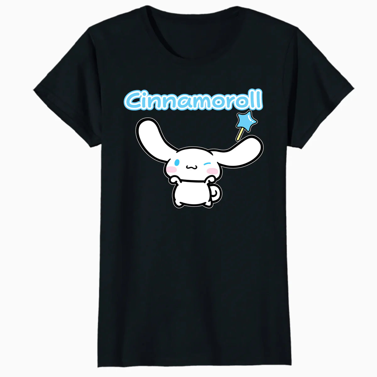 Hello Kitty Cinnamoroll Pose XOXO Cute Fun Wand Classic Logo Official Women's SKINNY FIT T-Shirt