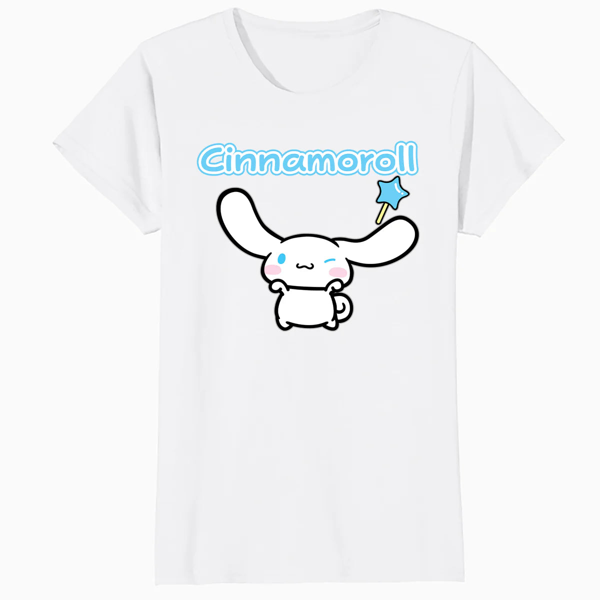 Hello Kitty Cinnamoroll Pose XOXO Cute Fun Wand Classic Logo Official Women's SKINNY FIT T-Shirt