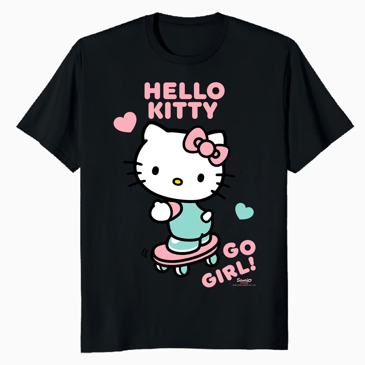 Hello Kitty Cool Cute Girl Power Skateboard Pro Fun Classic Official Men's T-Shirt
