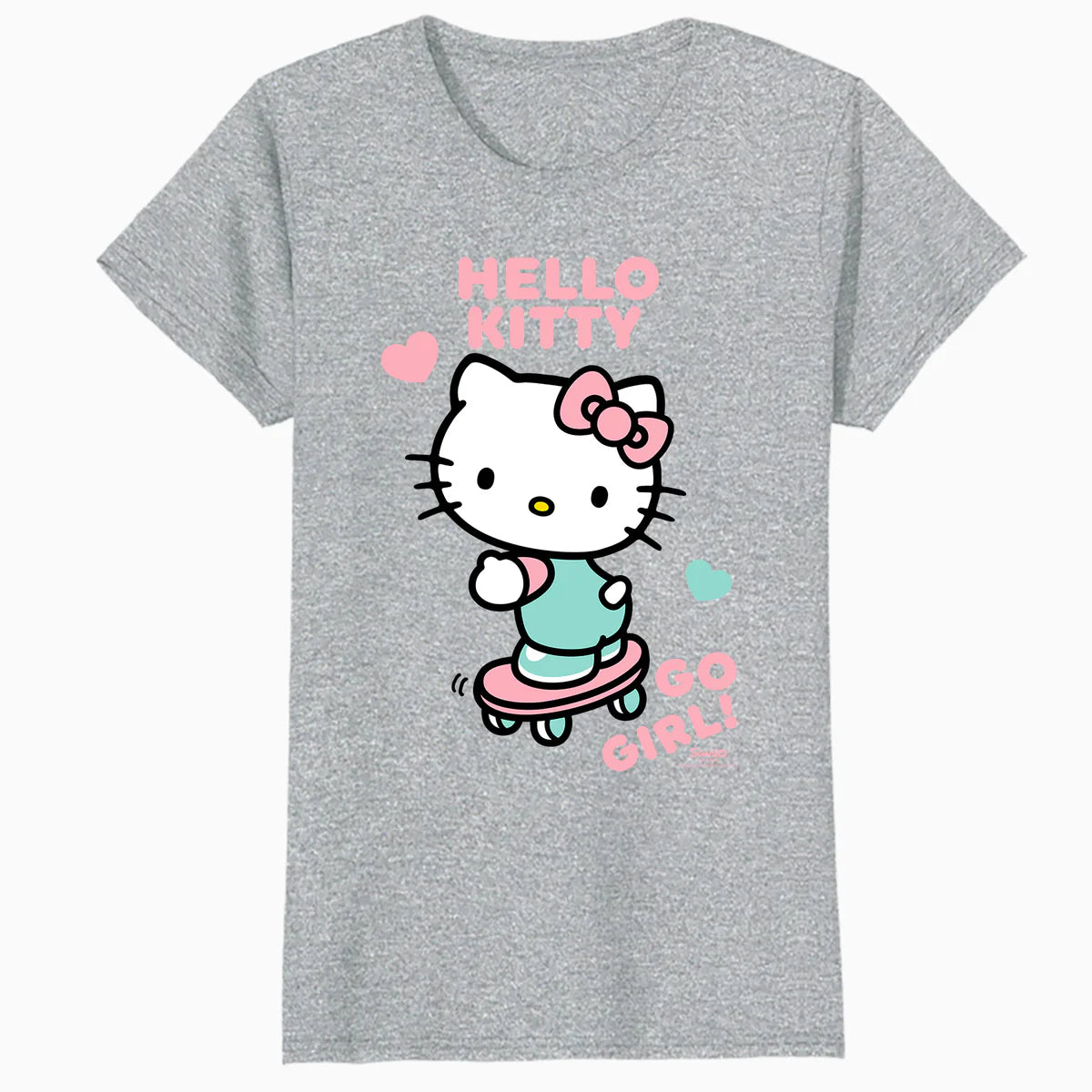 Hello Kitty Cool Cute Girl Power Skateboard Pro Fun Classic Official Women's SKINNY FIT T-Shirt
